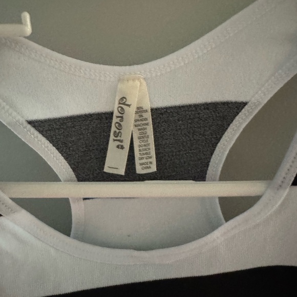 Nikibiki for Dorosi Black and White Striped Tank Top butter soft racer back OS - Picture 2 of 4